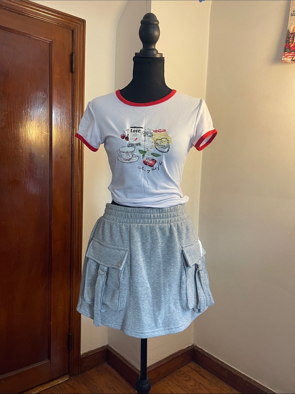 Casual Gray Cargo Pocket Skort